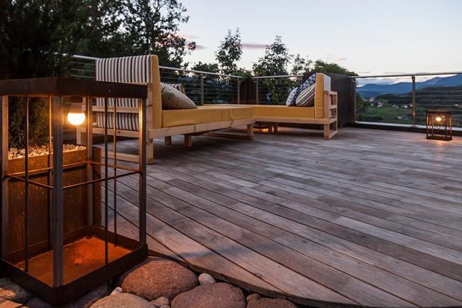 Übernachten im Freien auf unserer Dachterrasse